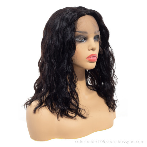 Natural Black Water Wave Wig with 13x4 Closure Transparent HD Lace closure human hair wig Lace Front Wig Peruvian Hair